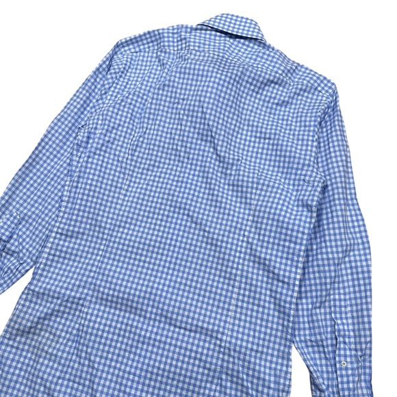 Tom Ford Gingham Check Slim Fit Lightweight Cotton Dress Shirt Mens 38 15 - Picture 4 of 11